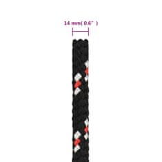 Vidaxl Lodní lano černé 14 mm 100 m polypropylen