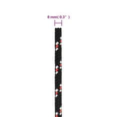 Vidaxl Lodní lano černé 8 mm 50 m polypropylen