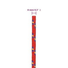 Vidaxl Lodní lano červené 8 mm 250 m polypropylen