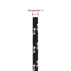 Vidaxl Lodní lano černé 10 mm 100 m polypropylen