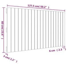 Vidaxl Nástěnné čelo postele černé 127,5x3x60 cm masivní borové dřevo