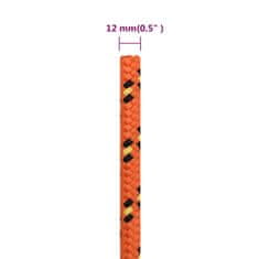 Greatstore Lodní lano oranžové 12 mm 250 m polypropylen