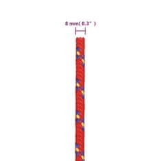 Vidaxl Lodní lano červené 8 mm 25 m polypropylen