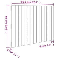 Greatstore Nástěnné čelo postele černé 95,5x3x60 cm masivní borové dřevo