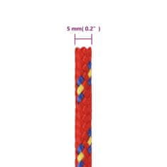 Vidaxl Lodní lano červené 5 mm 25 m polypropylen