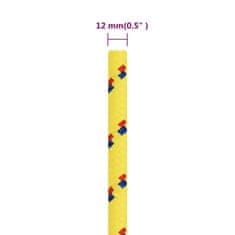 Greatstore Lodní lano žluté 12 mm 250 m polypropylen