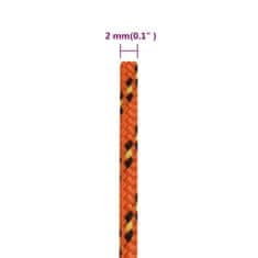 Greatstore Lodní lano oranžové 2 mm 100 m polypropylen