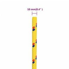 Greatstore Lodní lano žluté 10 mm 100 m polypropylen