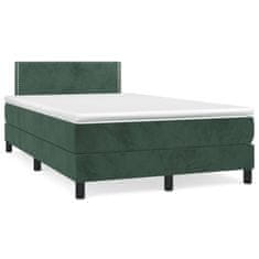 shumee Box spring postel s matrací tmavě zelená 120x190 cm samet