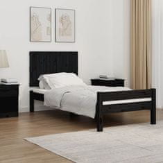 Greatstore Nástěnné čelo postele černé 95,5x3x60 cm masivní borové dřevo