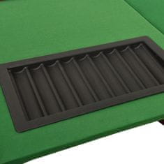 Greatstore Pokerový stůl pro 10 hráčů držák na chipy zelený 160x80x75 cm