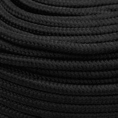 Greatstore Lodní lano celočerné 10 mm 25 m polypropylen