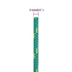 Greatstore Lodní lano zelené 2 mm 50 m polypropylen