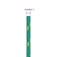 Greatstore Lodní lano zelené 3 mm 250 m polypropylen