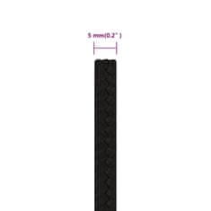 Greatstore Pracovní lano černé 5 mm 100 m polyester