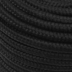 Vidaxl Lodní lano celočerné 12 mm 50 m polypropylen