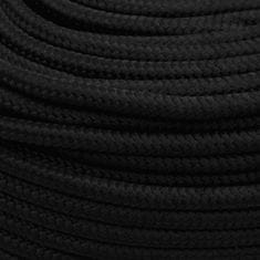 Greatstore Pracovní lano černé 8 mm 25 m polyester