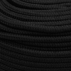 Vidaxl Pracovní lano černé 6 mm 25 m polyester