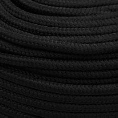 Greatstore Pracovní lano černé 6 mm 50 m polyester