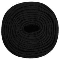 Greatstore Pracovní lano černé 10 mm 250 m polyester