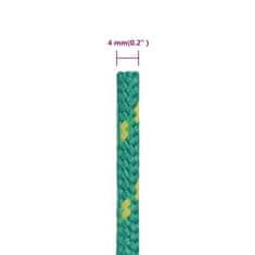 Greatstore Lodní lano zelené 4 mm 250 m polypropylen
