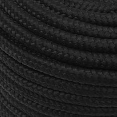 Greatstore Lodní lano celočerné 12 mm 250 m polypropylen