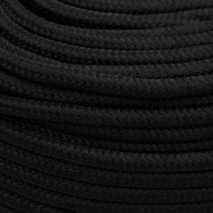 Greatstore Pracovní lano černé 8 mm 100 m polyester