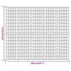 Petromila Skládací 5dílný paraván v japonském stylu 200 x 170 cm