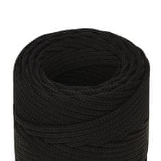 Greatstore Pracovní lano černé 2 mm 50 m polyester