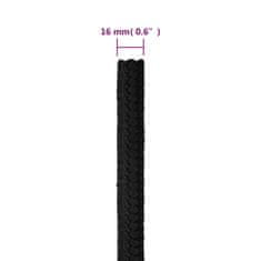 Vidaxl Lodní lano celočerné 16 mm 50 m polypropylen