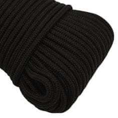 Greatstore Pracovní lano černé 4 mm 100 m polyester