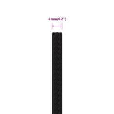 Vidaxl Pracovní lano černé 4 mm 25 m polyester