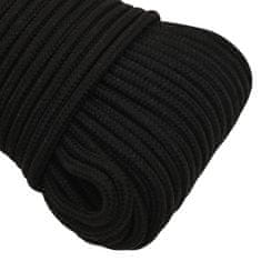 Vidaxl Pracovní lano černé 3 mm 25 m polyester
