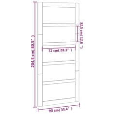 Greatstore Posuvné dveře 90 x 1,8 x 204,5 cm masivní borové dřevo