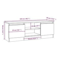 Vidaxl TV skříňka s dvířky betonově šedá 102 x 30 x 36 cm