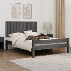 Vidaxl Nástěnné čelo postele šedé 140 x 3 x 60 cm masivní borové dřevo
