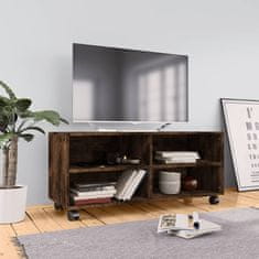 Greatstore TV skříňka na kolečkách kouřový dub 90x35x35cm kompozitní dřevo