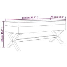 Greatstore Stolička s úložným prostorem světle šedá 110x45x49 cm samet