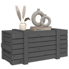 Vidaxl Úložný box šedý 91 x 40,5 x 42 cm masivní borové dřevo