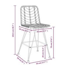Vidaxl Barové stoličky 2 ks 45 x 56 x 103,5 cm PE ratan a ocel