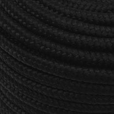 Greatstore Pracovní lano černé 12 mm 50 m polyester
