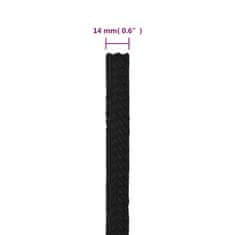 Greatstore Pracovní lano černé 14 mm 100 m polyester