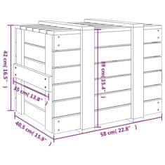 Vidaxl Úložný box 58 x 40,5 x 42 cm masivní borové dřevo