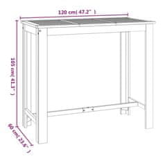 Petromila Zahradní barový stůl 120 x 60 x 105 cm masivní akáciové dřevo