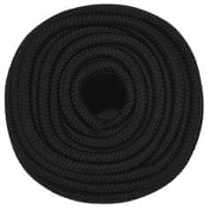 Greatstore Pracovní lano černé 12 mm 250 m polyester