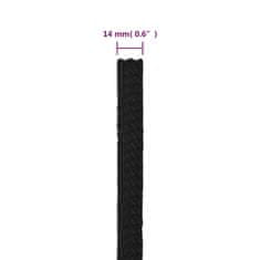 Greatstore Pracovní lano černé 14 mm 250 m polyester