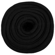 Greatstore Pracovní lano černé 16 mm 25 m polyester