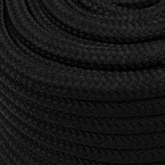 Vidaxl Pracovní lano černé 16 mm 50 m polyester