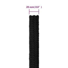 Greatstore Pracovní lano černé 20 mm 25 m polyester
