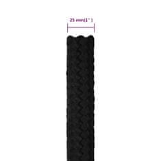 Greatstore Pracovní lano černé 25 mm 25 m polyester